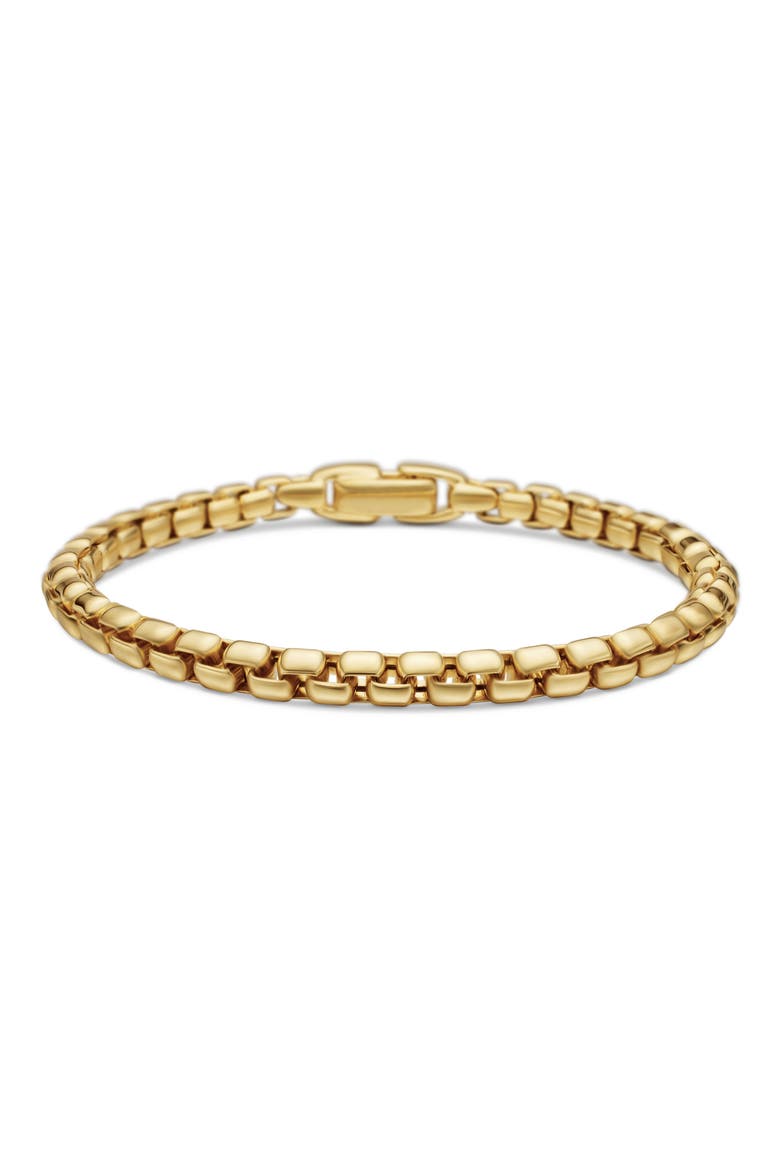 Men's Box Chain Bracelet in 18K Yellow Gold, 5mm, Main, color, GOLD