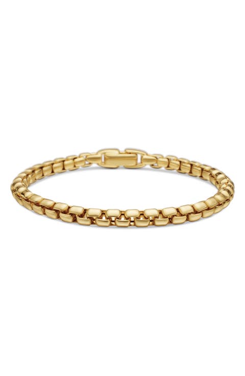 Men's Box Chain Bracelet in 18K Yellow Gold, 5mm