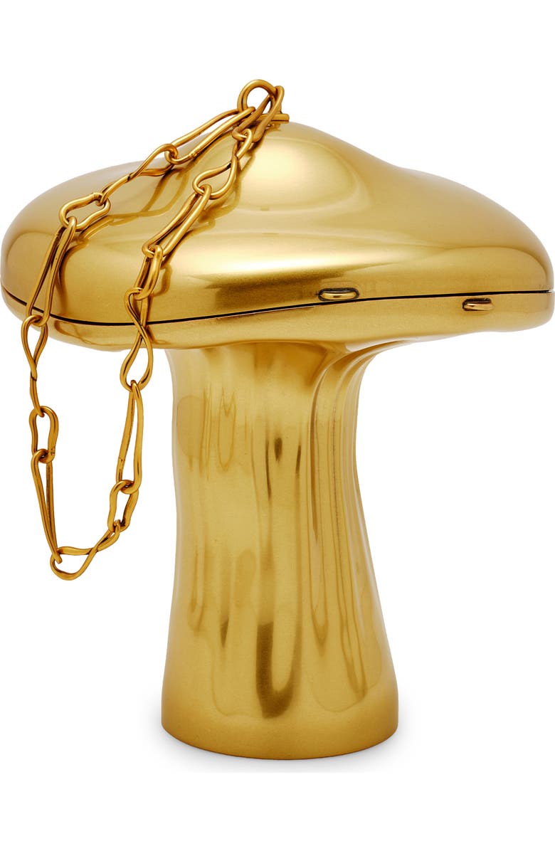 Cult Gaia Fungo Clutch, Alternate, color, Antique Brass