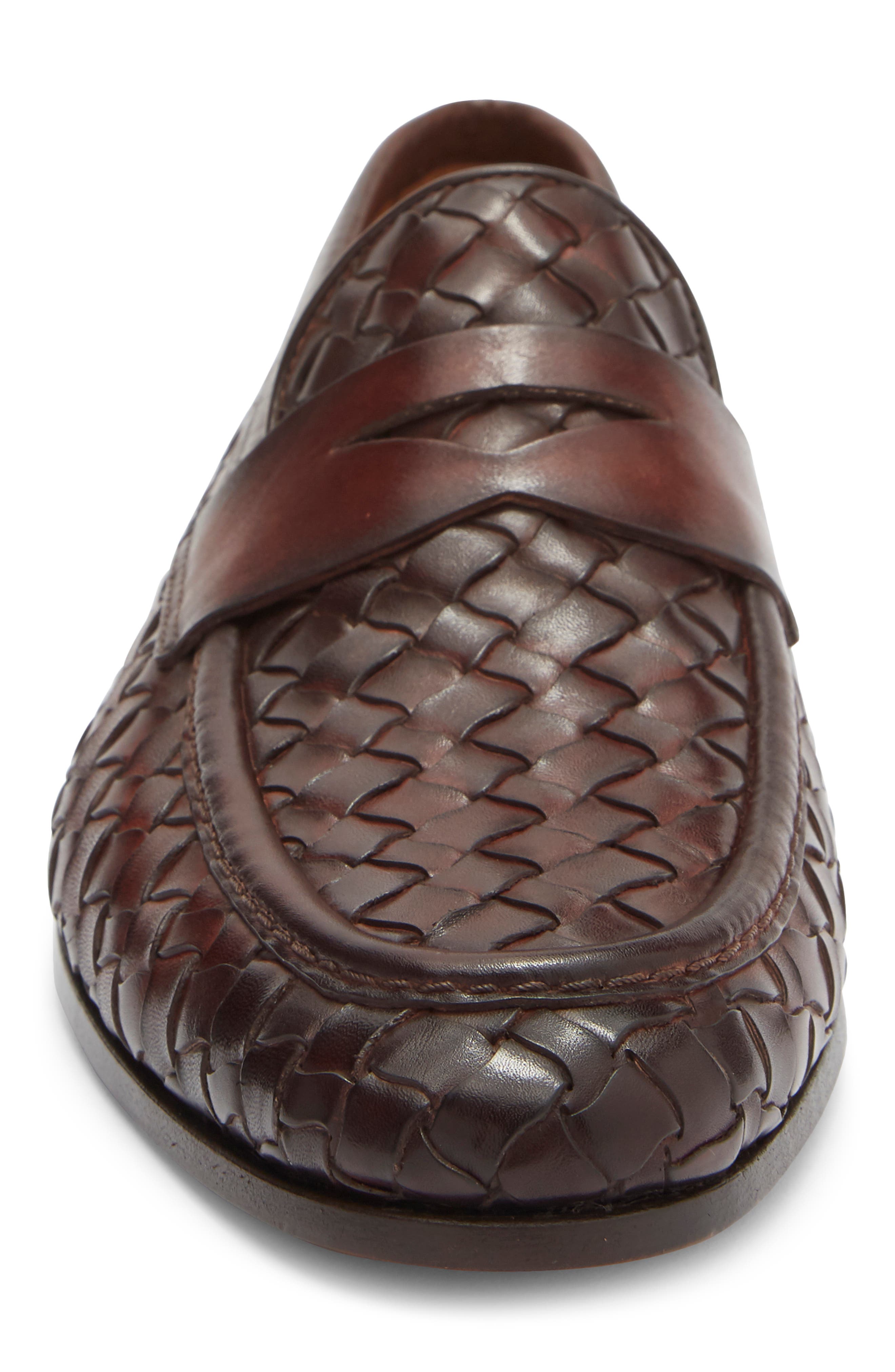 Magnanni Hyde Penny Loafer, Alternate, color, Mid Brown