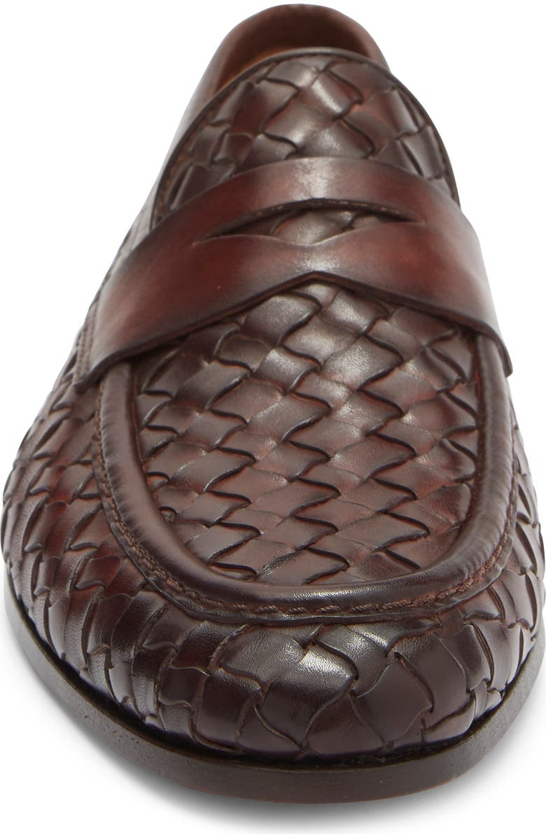 Magnanni Hyde Penny Loafer, Alternate, color, Mid Brown