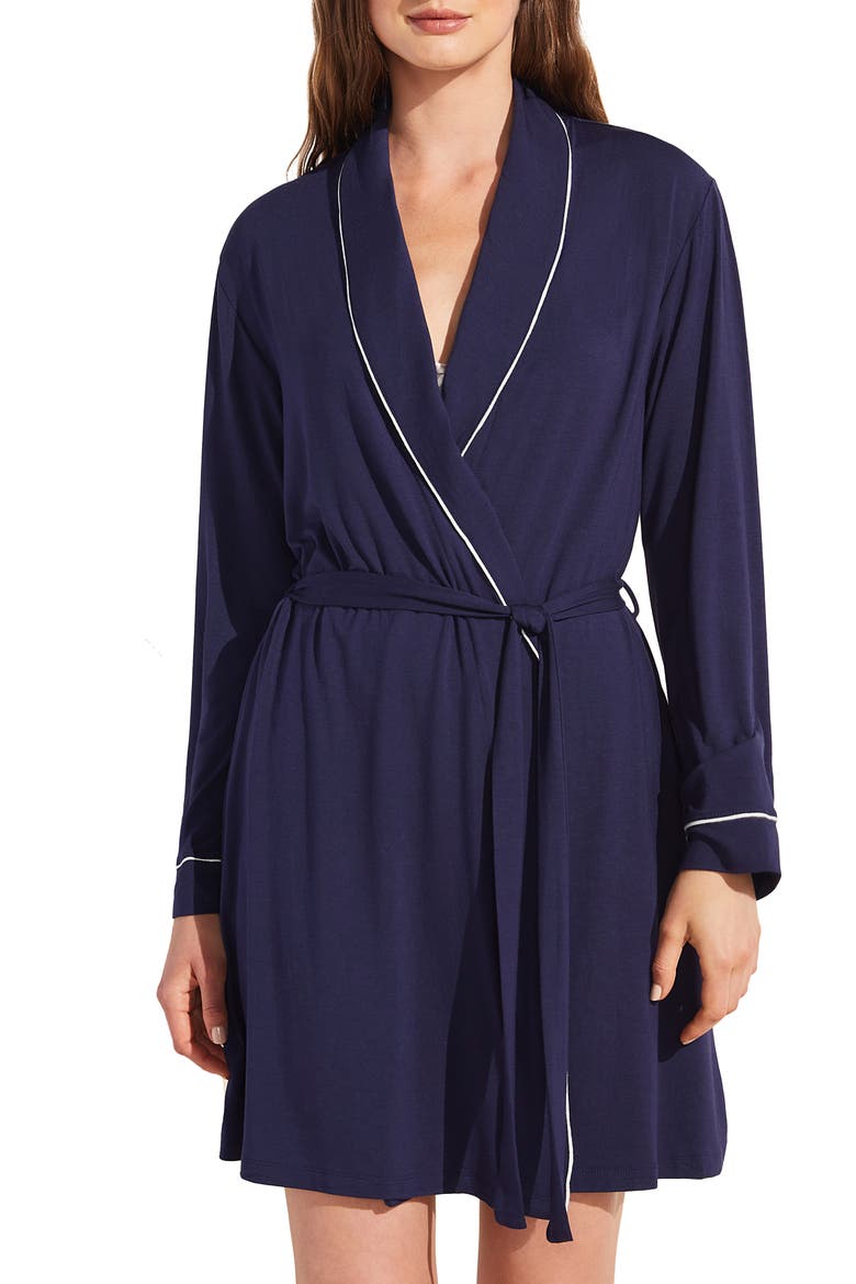 Gisele Classic Robe, Main, color, NAVY/ IVORY