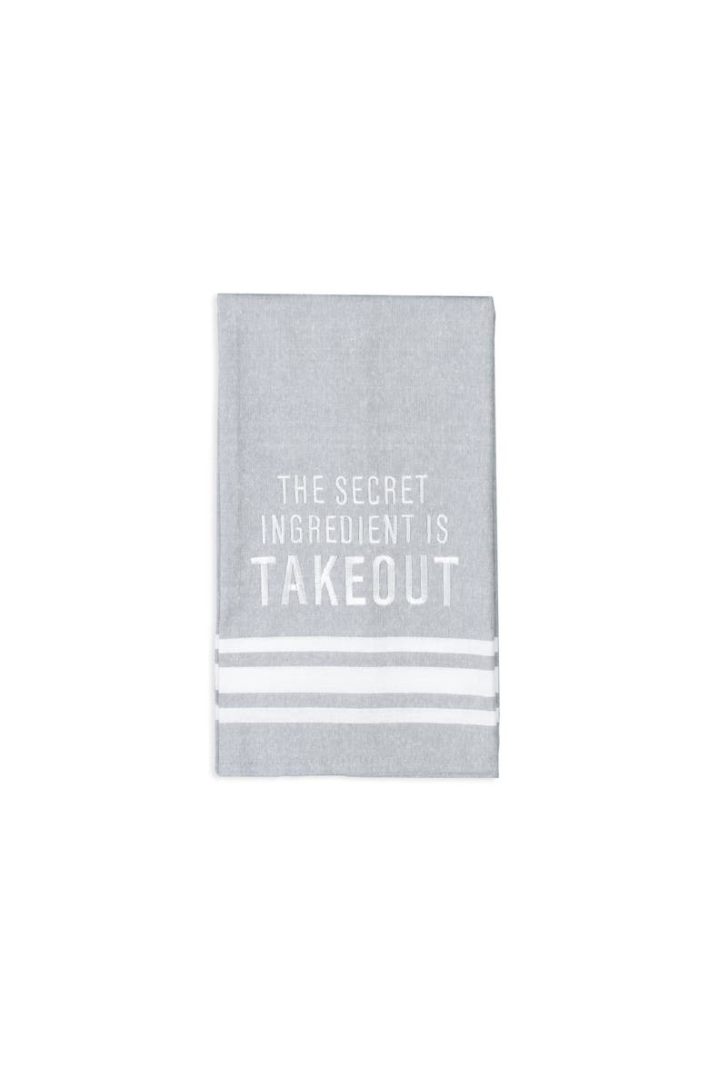 Totalee Gift The Secret Ingredient Is Tea Towel Cotton White, Main, color, Grey