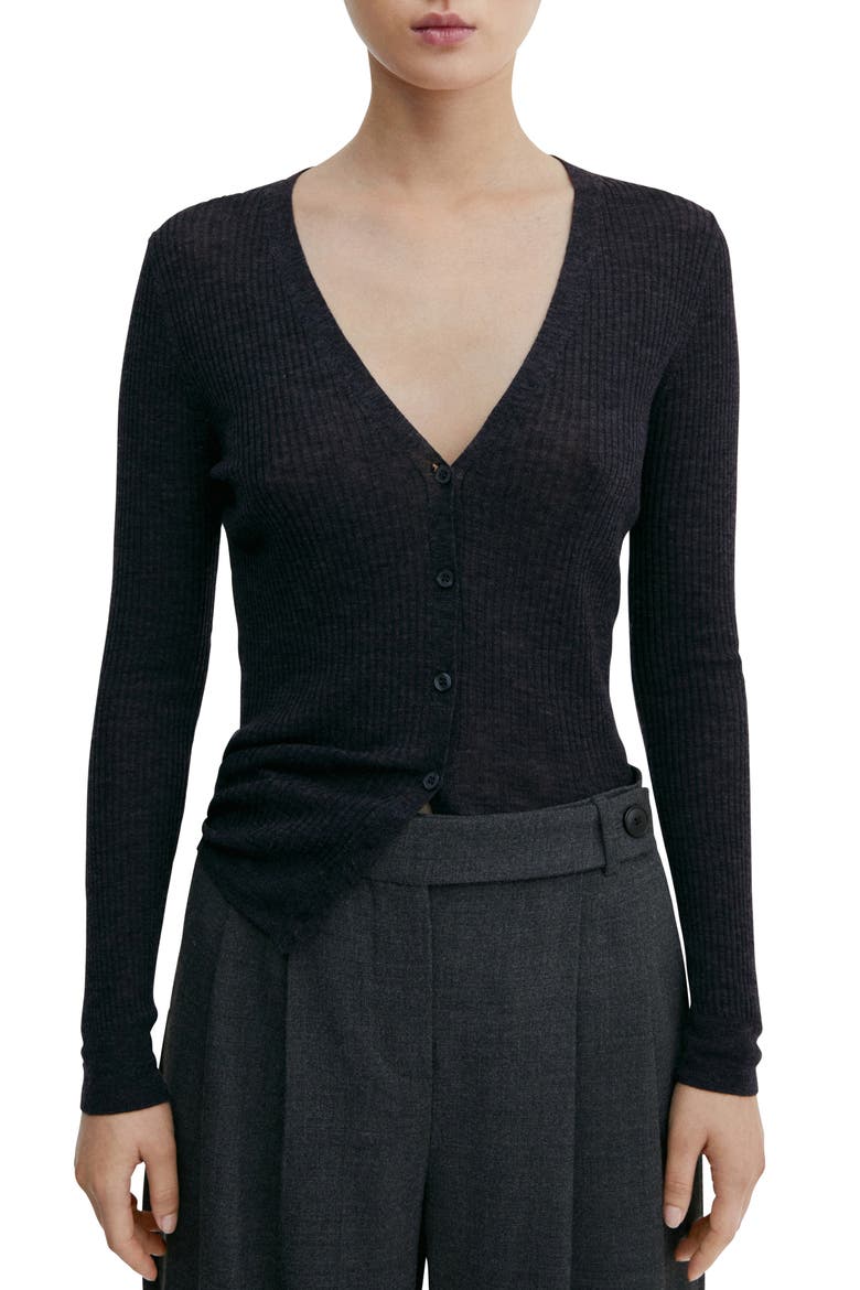 Wool Cardigan, Main, color, CHARCOAL