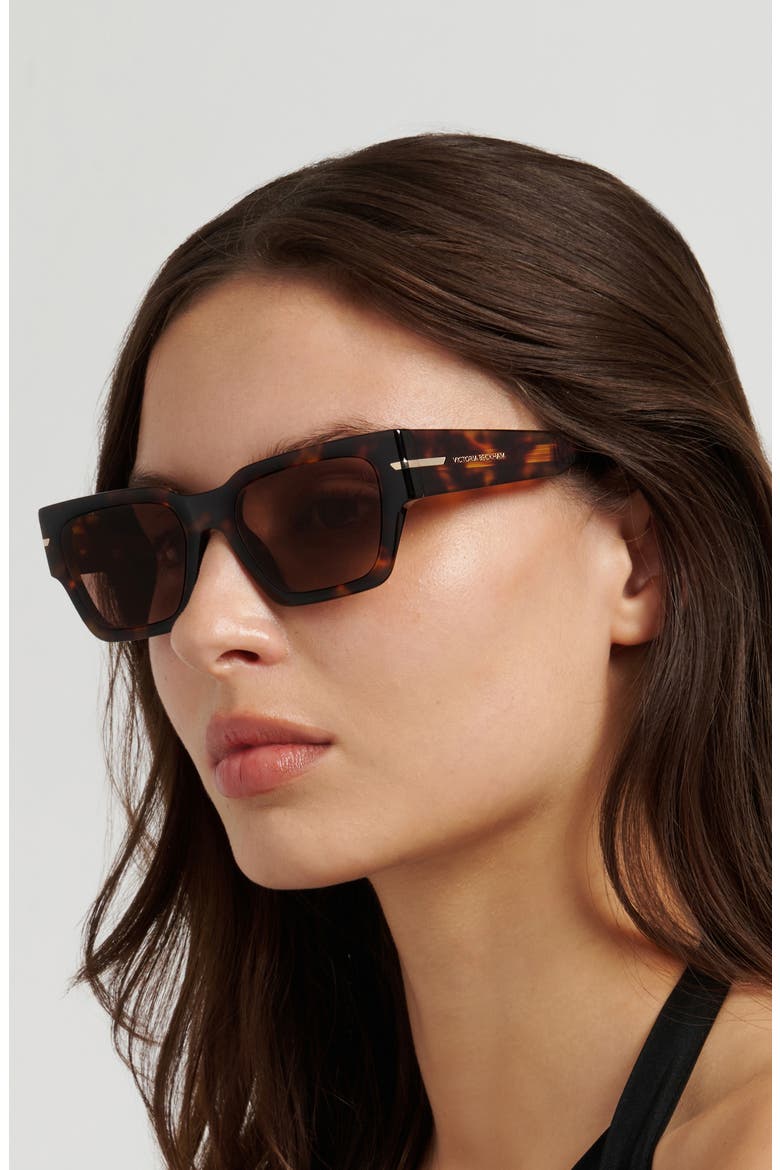 53mm Square Sunglasses, Alternate, color, BROWN HAVANA/ BROWN