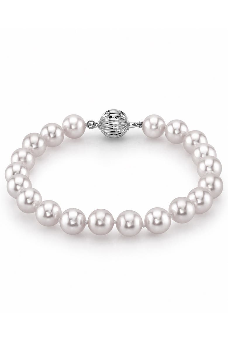 8-9mm White South Sea Pearl Bracelet - Premier AAAA Quality, Main, color, White Gold Clasp