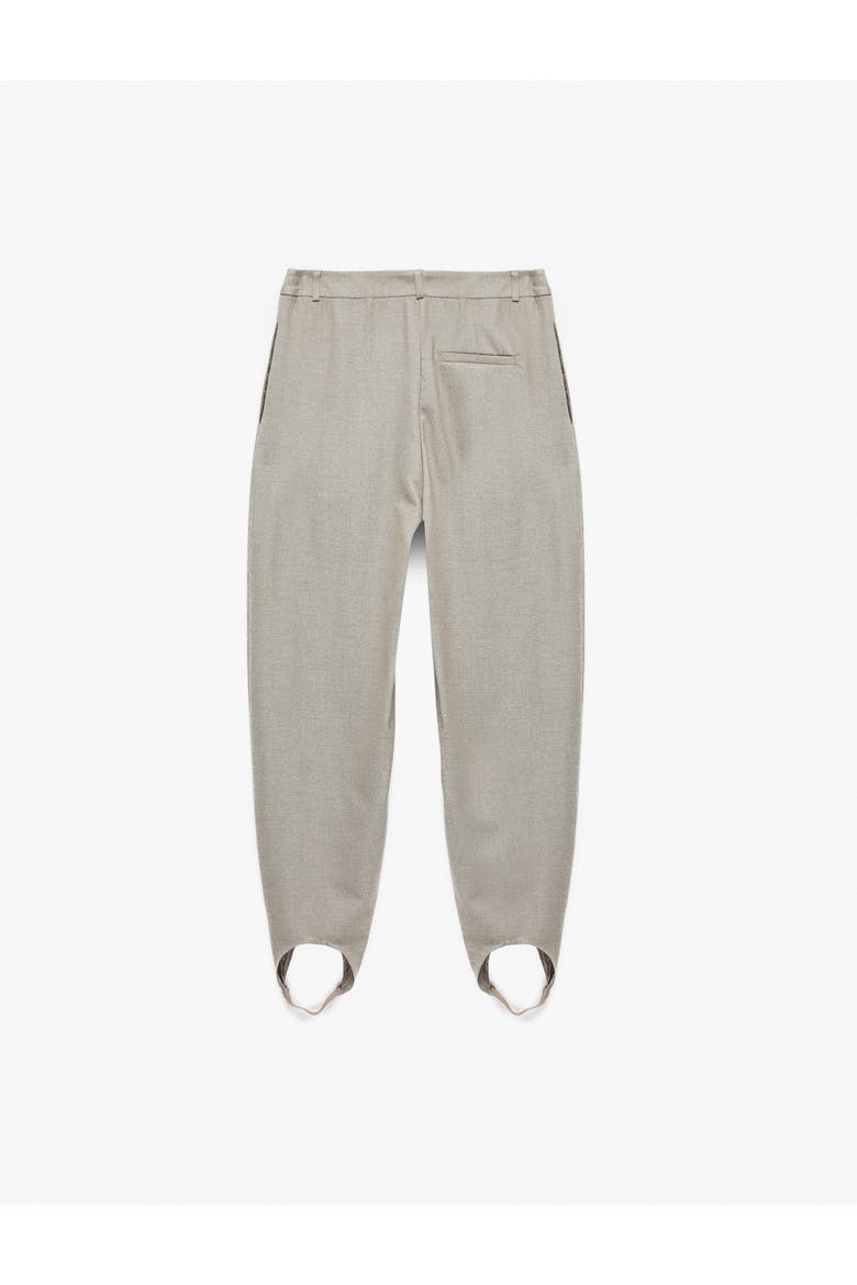 Balloon Fabric Trousers With Foot Strap Detail, Alternate, color, BEIGE