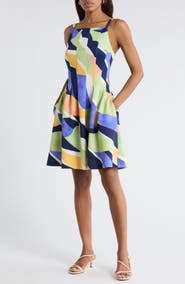 Vince Camuto Scuba Knit Fit & Flare Dress