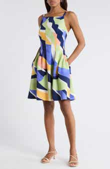 Vince Camuto Scuba Knit Fit & Flare Dress