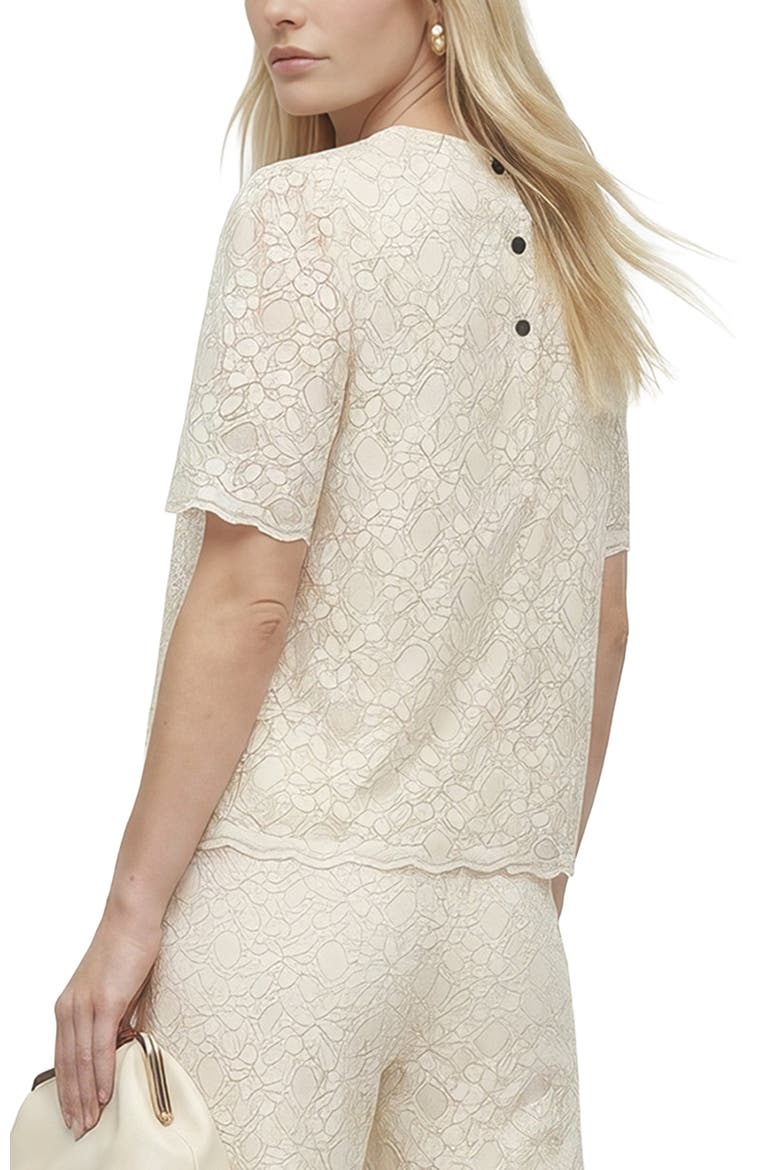 Calippo Lace Short Sleeve Top, Alternate, color, White