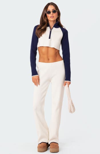 EDIKTED Jax Low Rise Knit Pants | Nordstrom