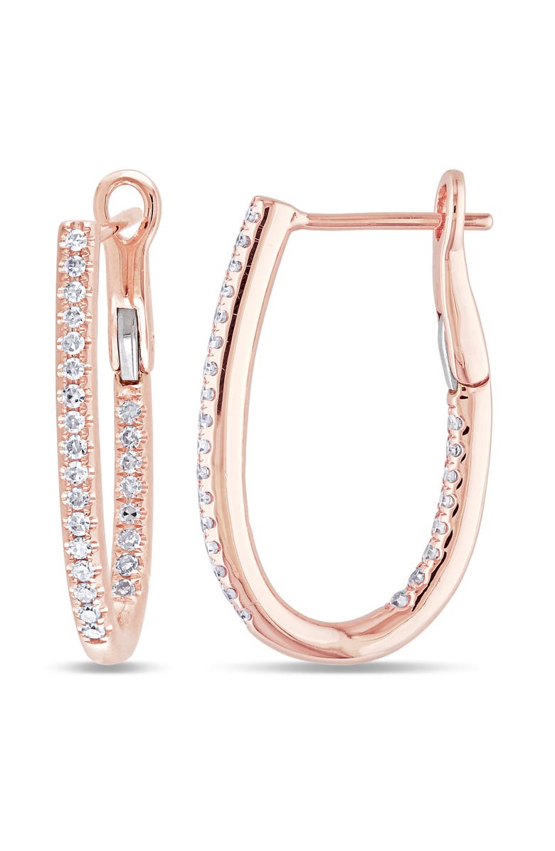 Julianna B. Diamond Hoop Earrings 14k Rose Gold, Main, color, 