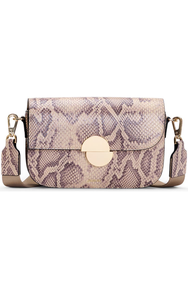 JASON WU Orbit Snakeskin Print Leather Crossbody Bag, Main, color,