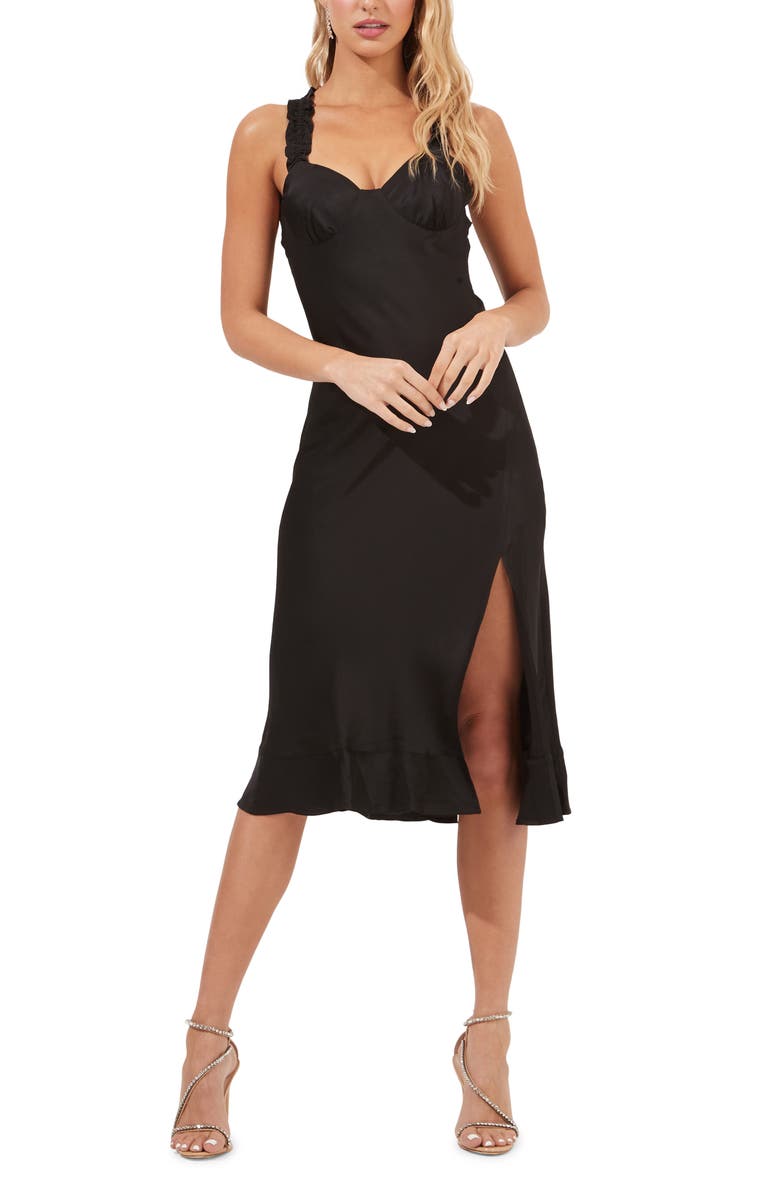 ASTR the Label Floral Crisscross Back Midi Dress, Main, color, 