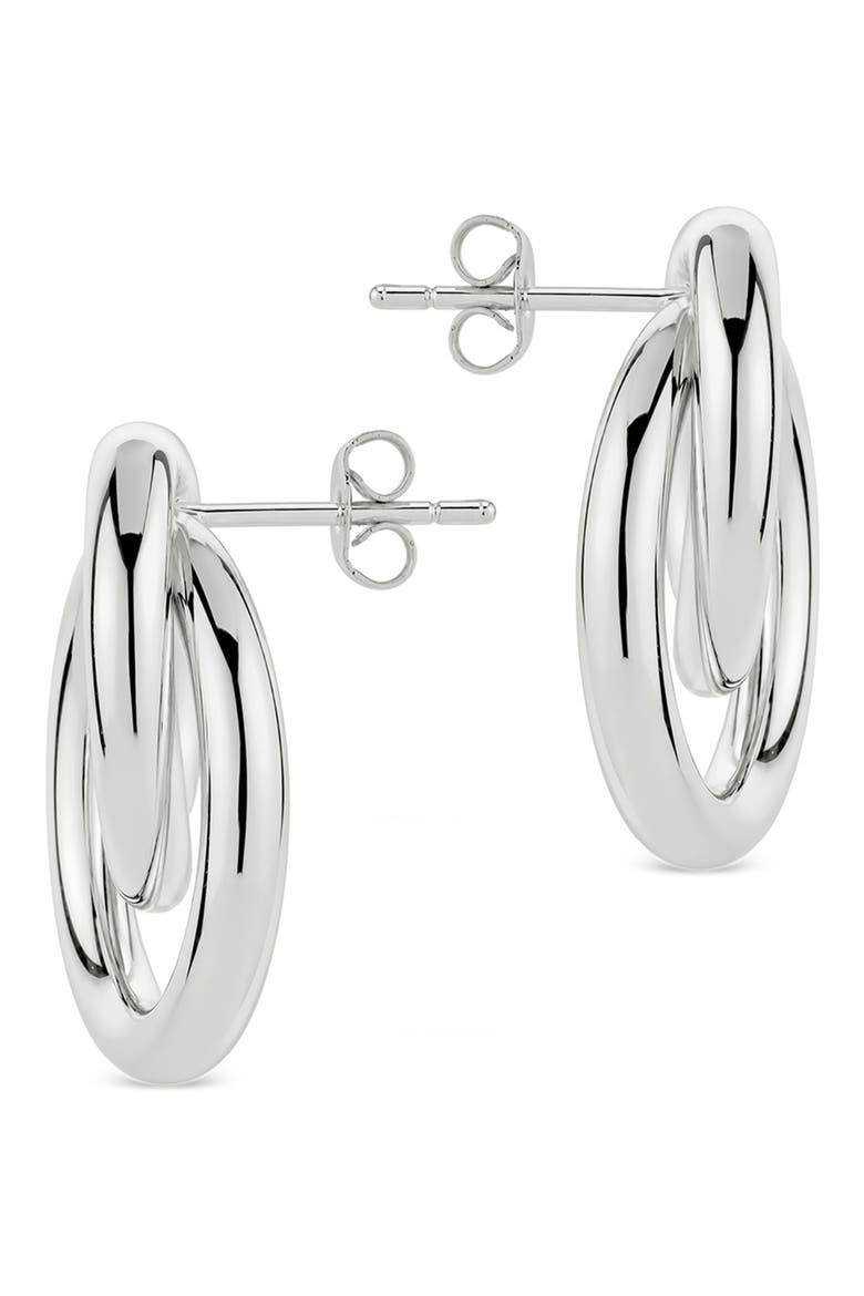 Arnaude Interlocking Circle Stud Earrings, Alternate, color, SILVER