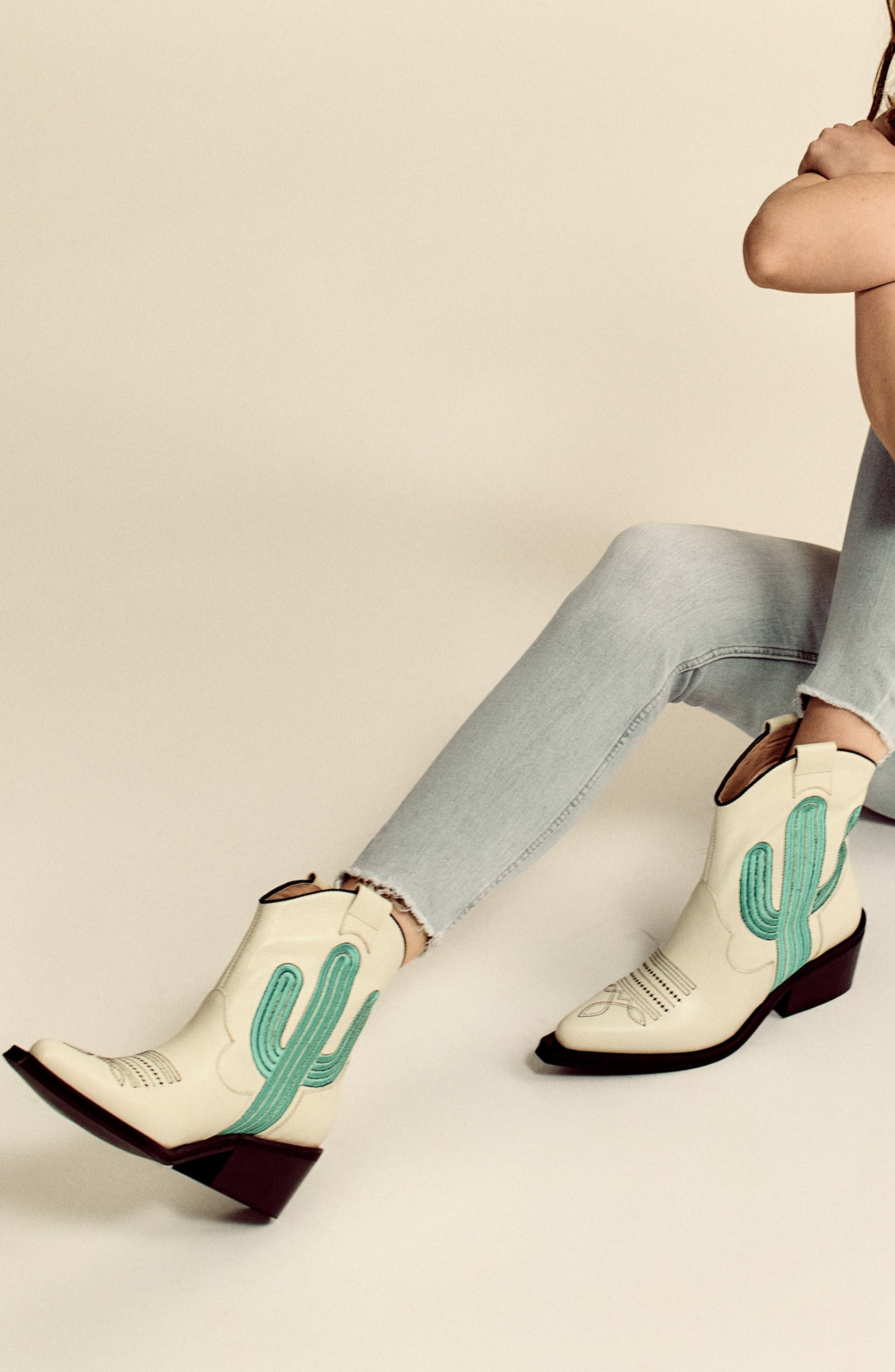 Oasi Western Cowboy Boots, Alternate, color, Off White
