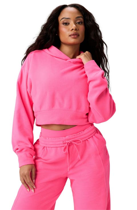 Polar Fleece Cropped Hoodie
