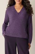 Eileen Fisher V-Neck Stretch Cotton Sweater