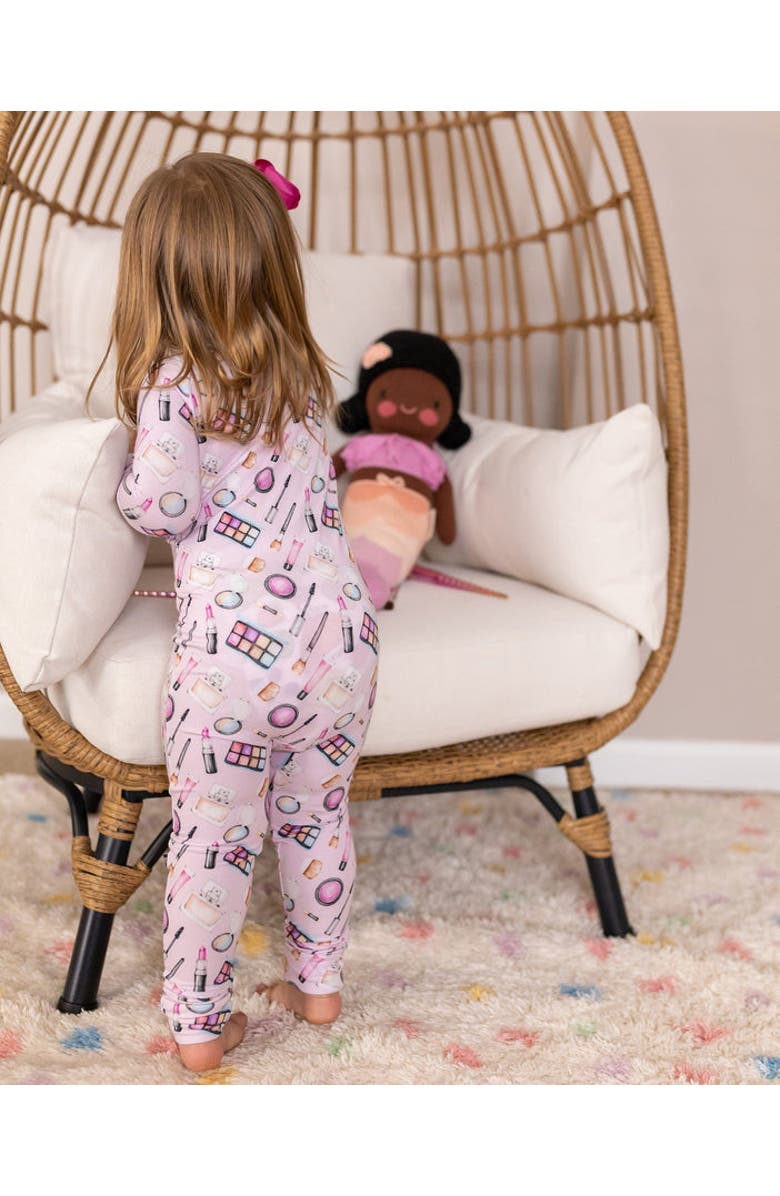 Lev Baby Makeup Print Convertible Romper, Alternate, color, Pink