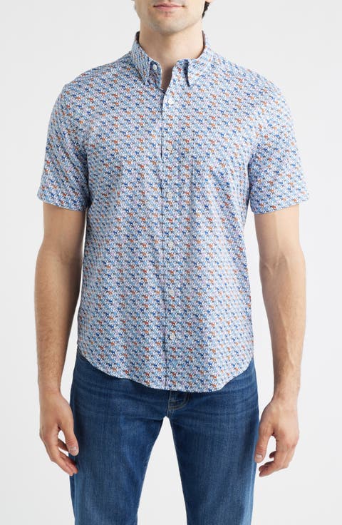 Logan Print Short Sleeve Button-Up Shirt