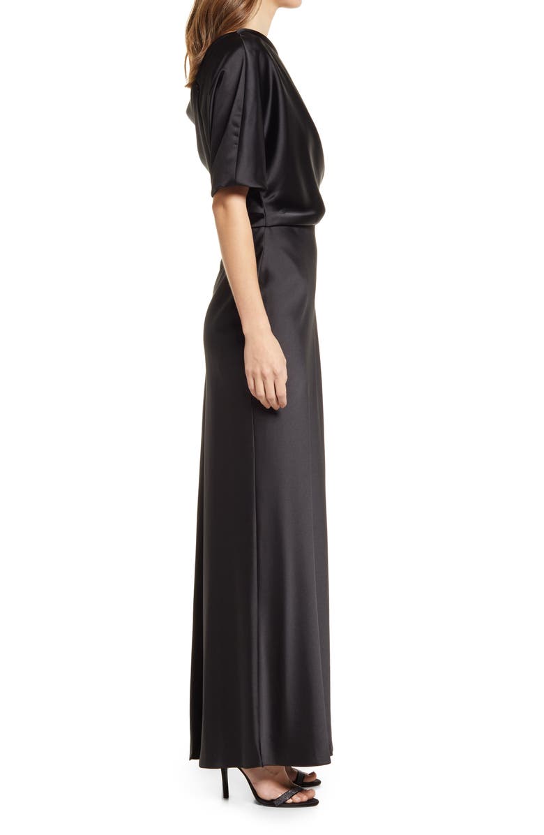 Amsale One-Shoulder Fluid Satin Gown, Alternate, color,