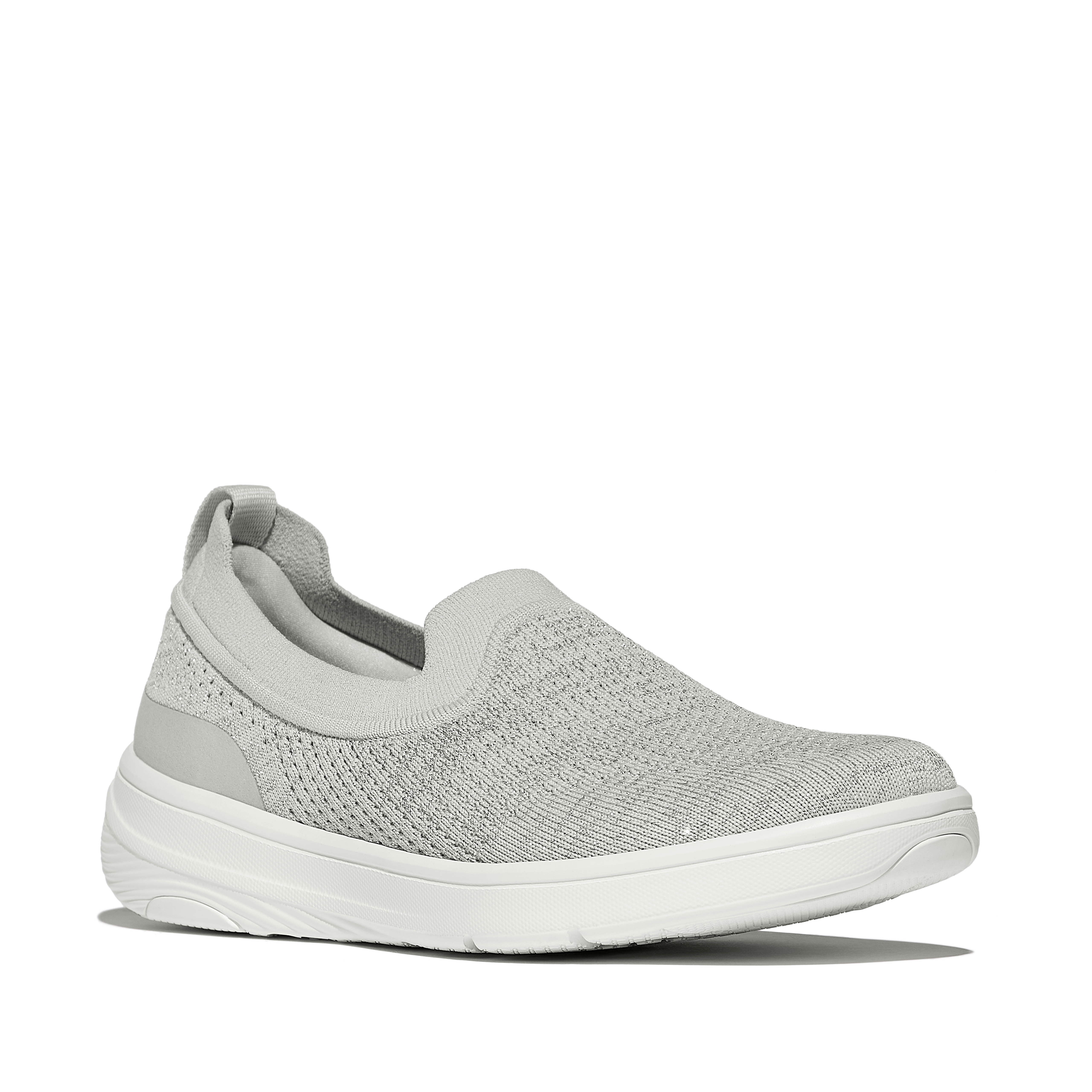 FitFlop Super-Q Knit Slip-Ons, Main, color, Arctic Grey/Silver