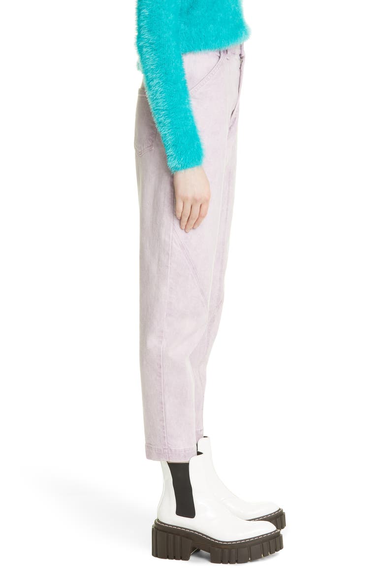 Stretch Organic Cotton Crop Tapered Jeans, Alternate, color, MARBLE LILAC