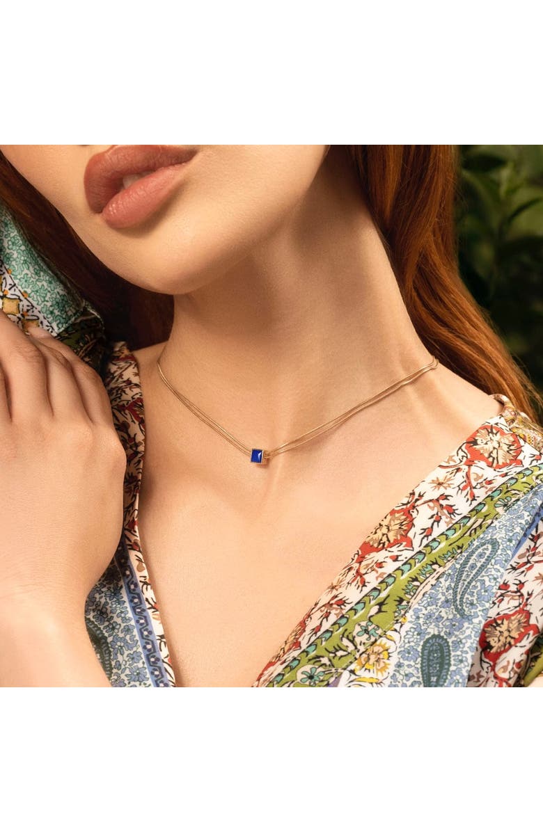 Karma and Luck Manifest & Believe - Lapis Lazuli Evil Eye September Birthstone Necklace, Alternate, color, Gold/Green