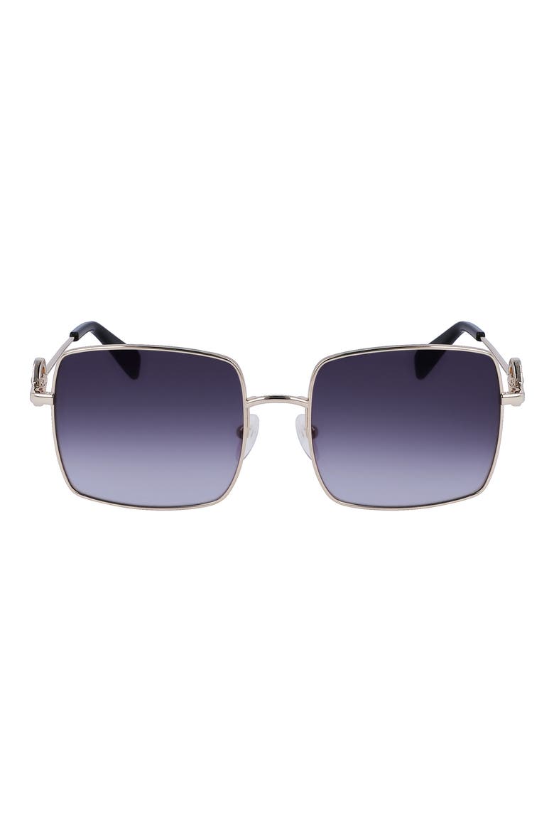 Medallion 55mm Gradient Square Sunglasses, Main, color, GOLD/ GRADIENT GREY