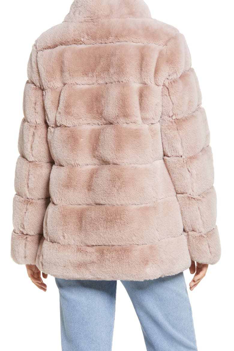 Faux Fur Stand Collar Coat, Alternate, color, BLUSH PINK
