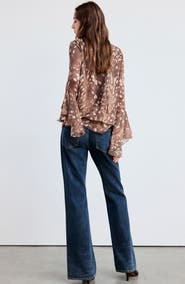MANGO Printed Chiffon Top