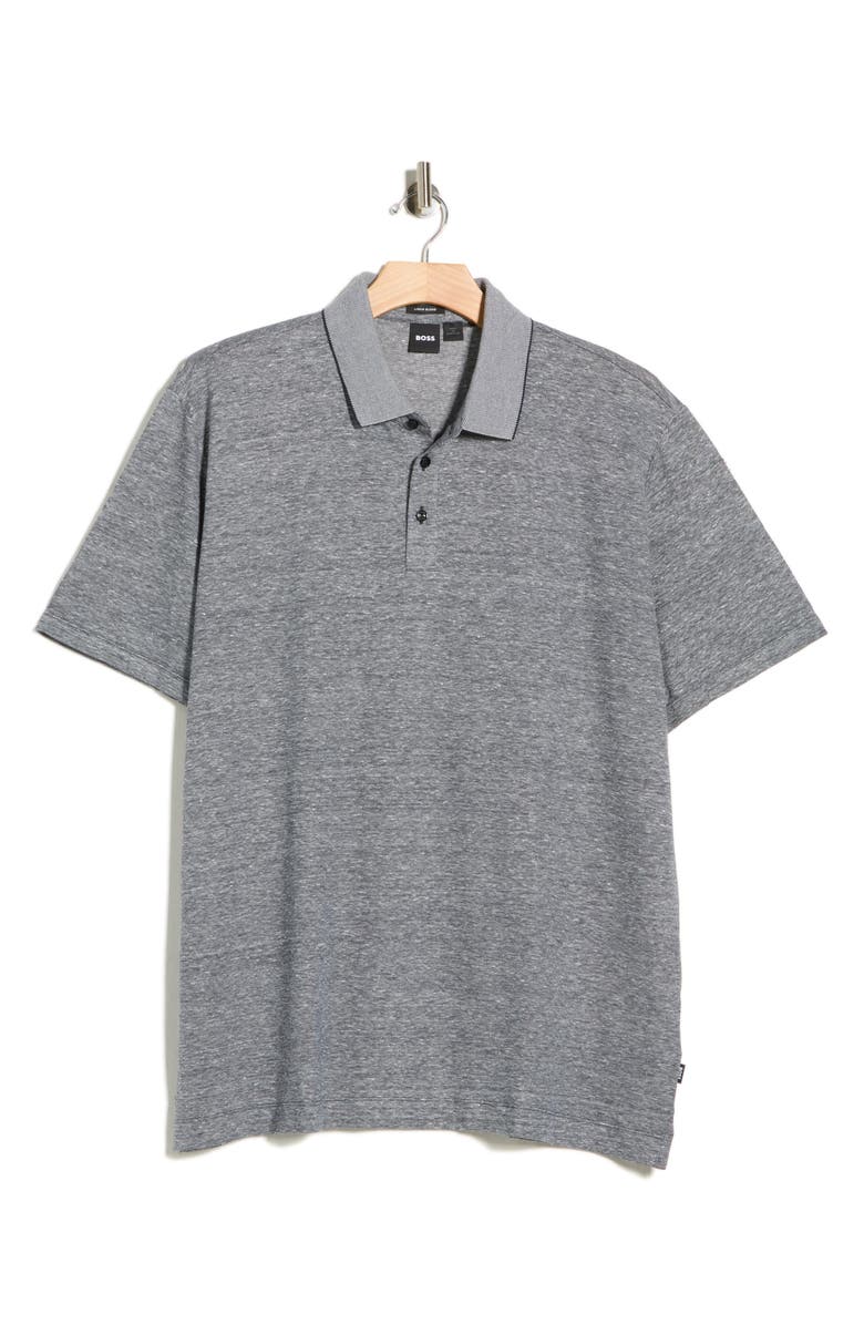 BOSS Press Short Sleeve Polo, Main, color, Dark Blue