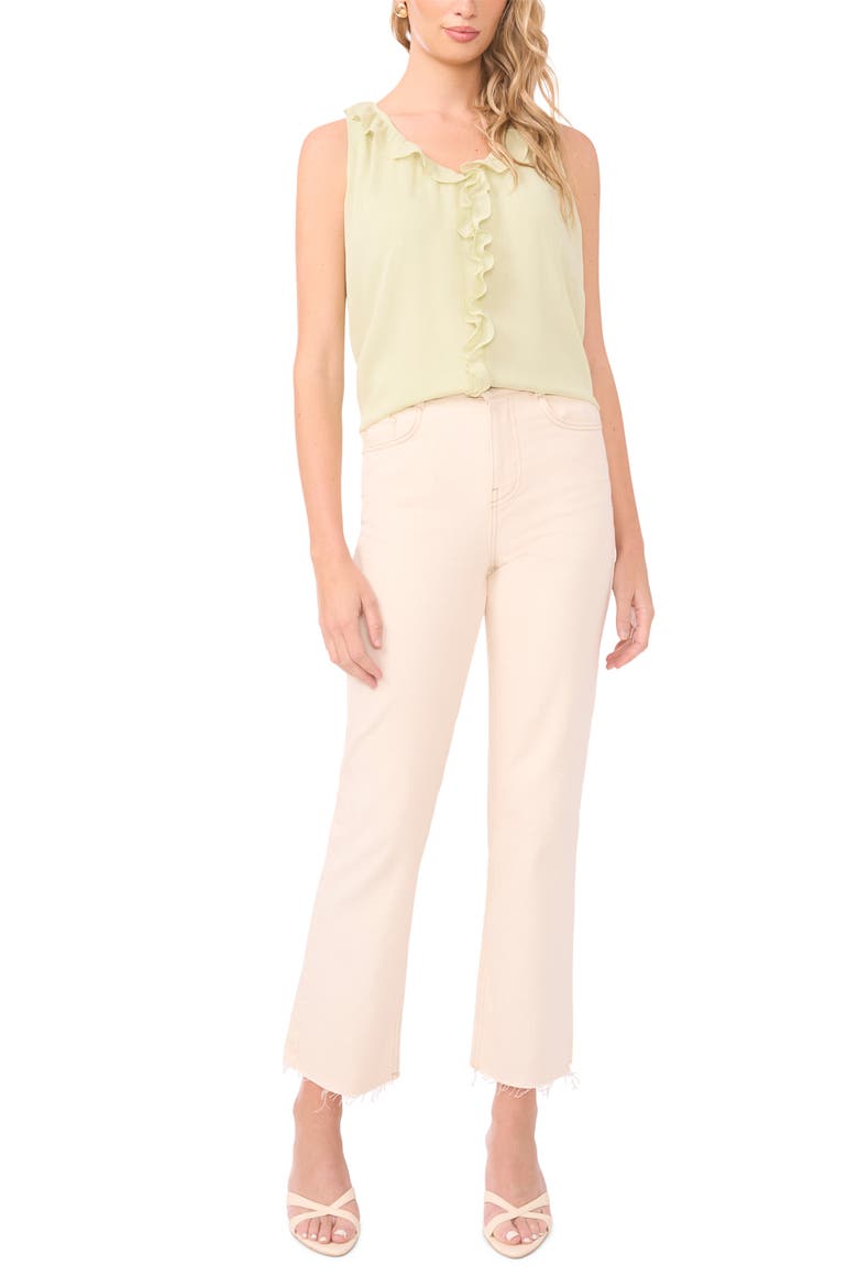 Ruffle Sleeveless Top, Alternate, color, LILY GREEN