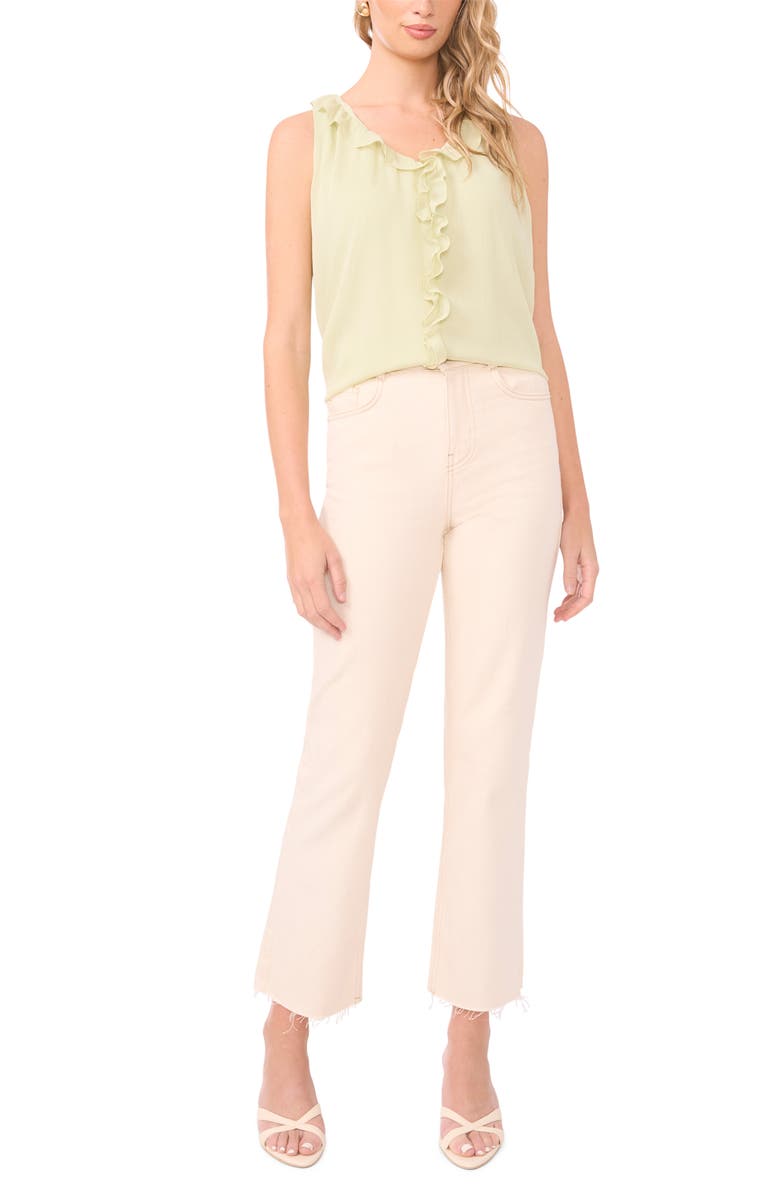 Vince Camuto Ruffle Sleeveless Top, Alternate, color, Lily Green