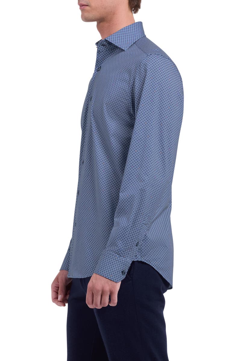 Bugatchi Devon OoohCotton<sup>®</sup> Geo Print Button-Up Shirt, Alternate, color, Menthol