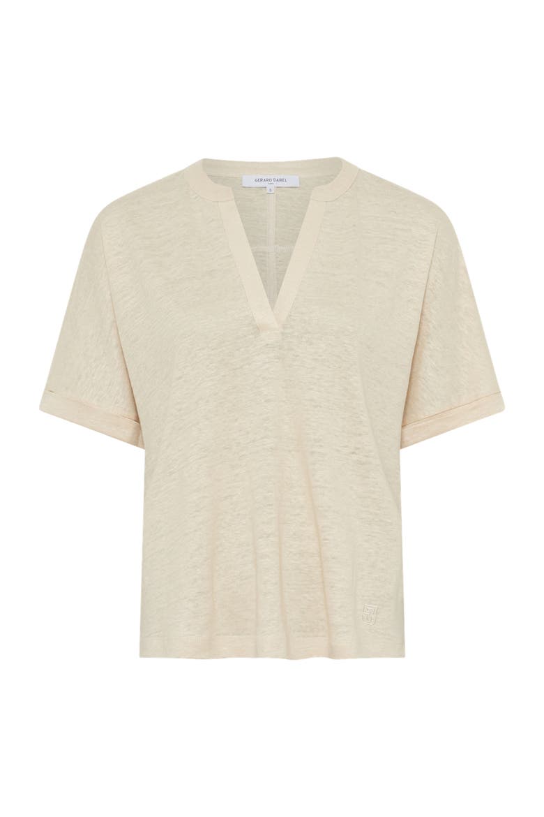 Miora Linen V-Neck  T-Shirt, Alternate, color, Natural