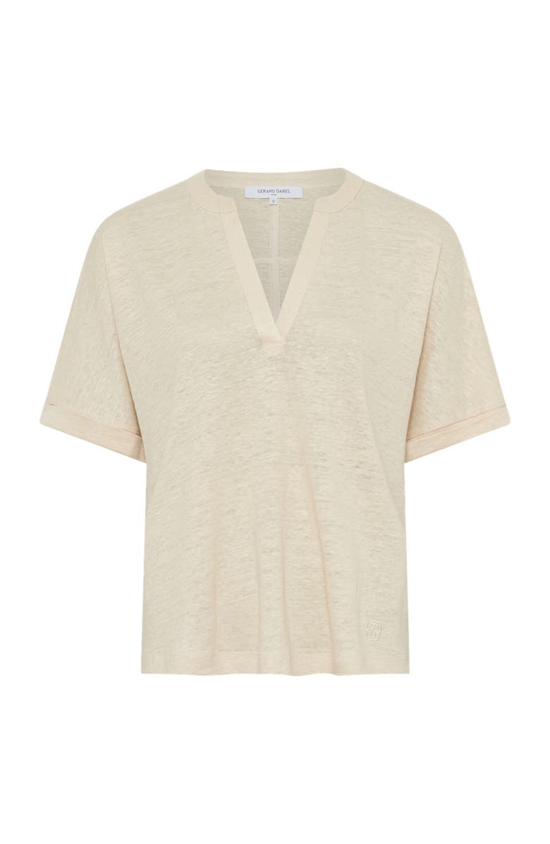 GERARD DAREL Miora Linen V-Neck T-Shirt, Alternate, color, Natural