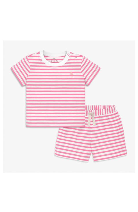Baby Stripe Embroidered Set