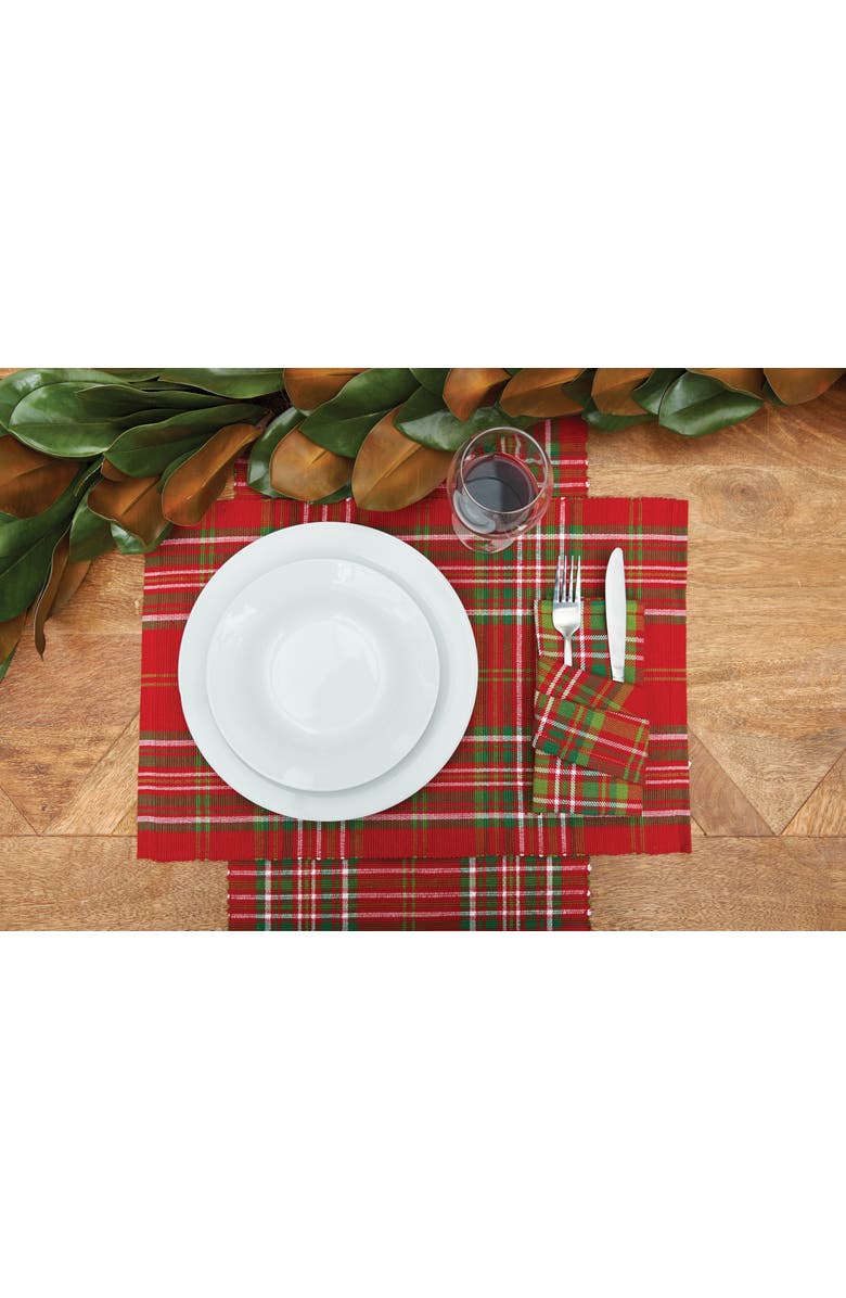 C&F Home Jonah Plaid Napkins Set of 6, Alternate, color, Red
