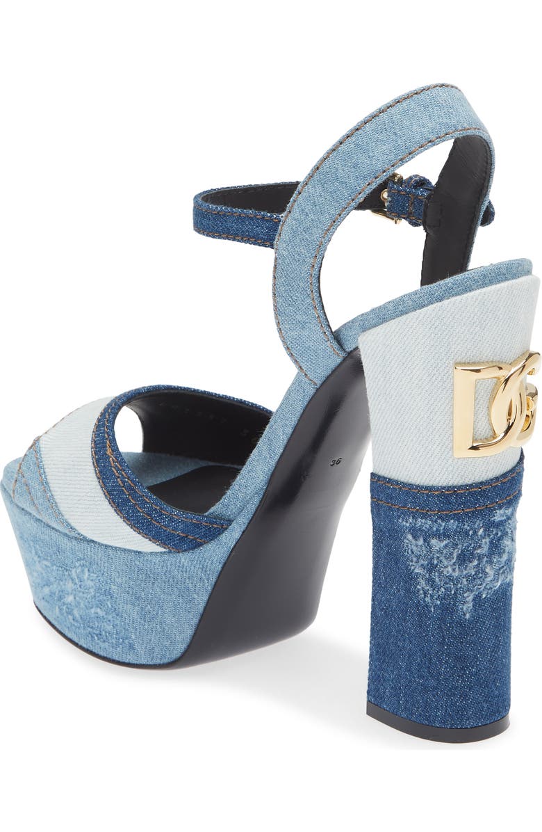 Dolce&Gabbana Keira Patchwork Platform Sandal, Alternate, color,