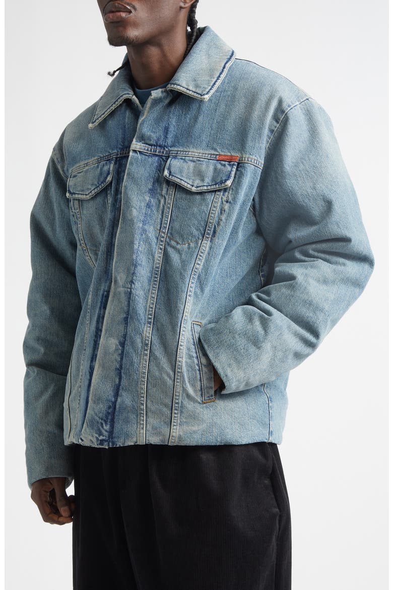 Padded Denim Jacket, Alternate, color, BLUE