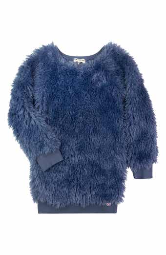 Kids' Avina Long Sleeve Faux Fur Dress