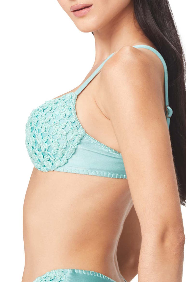 Savanah Floral Crochet Bikini Top, Alternate, color, BLUE