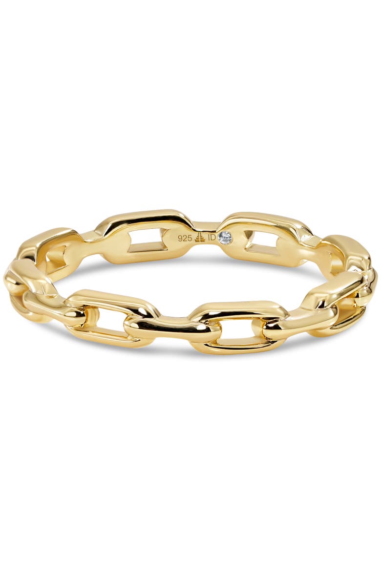 Cable Link Ring in Gold Plated Sterling Silver, Main, color, Yellow Gold