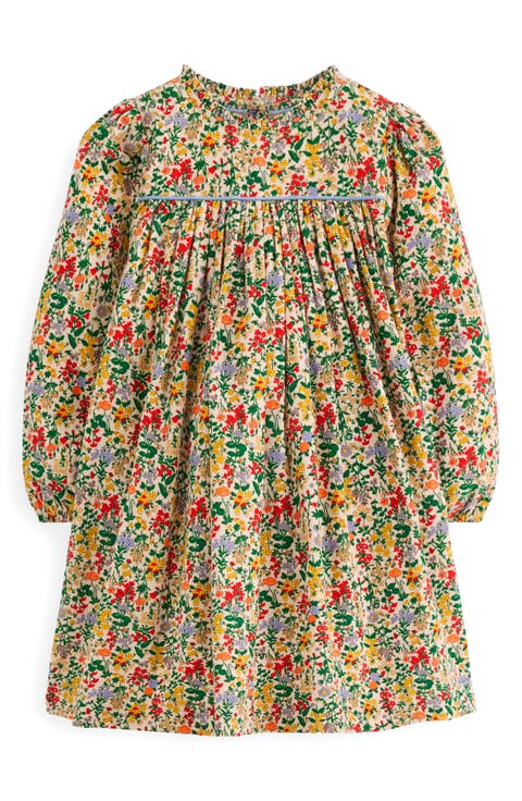 Kids' Floral Long Sleeve Corduroy Dress (Toddler, Little Kid & Big Kid)