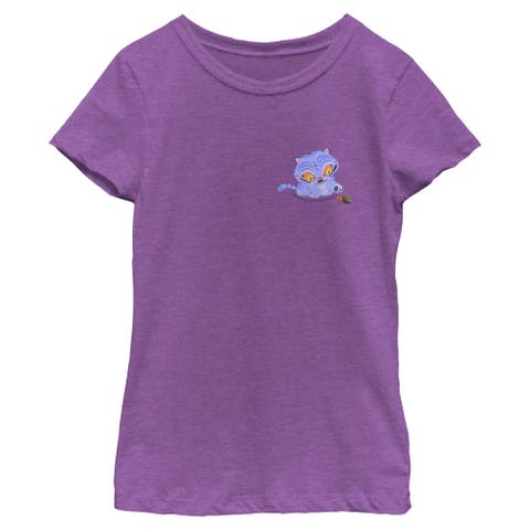 Girls' Mischievous Derpy Pocket Graphic Short Sleeve T-Shirt