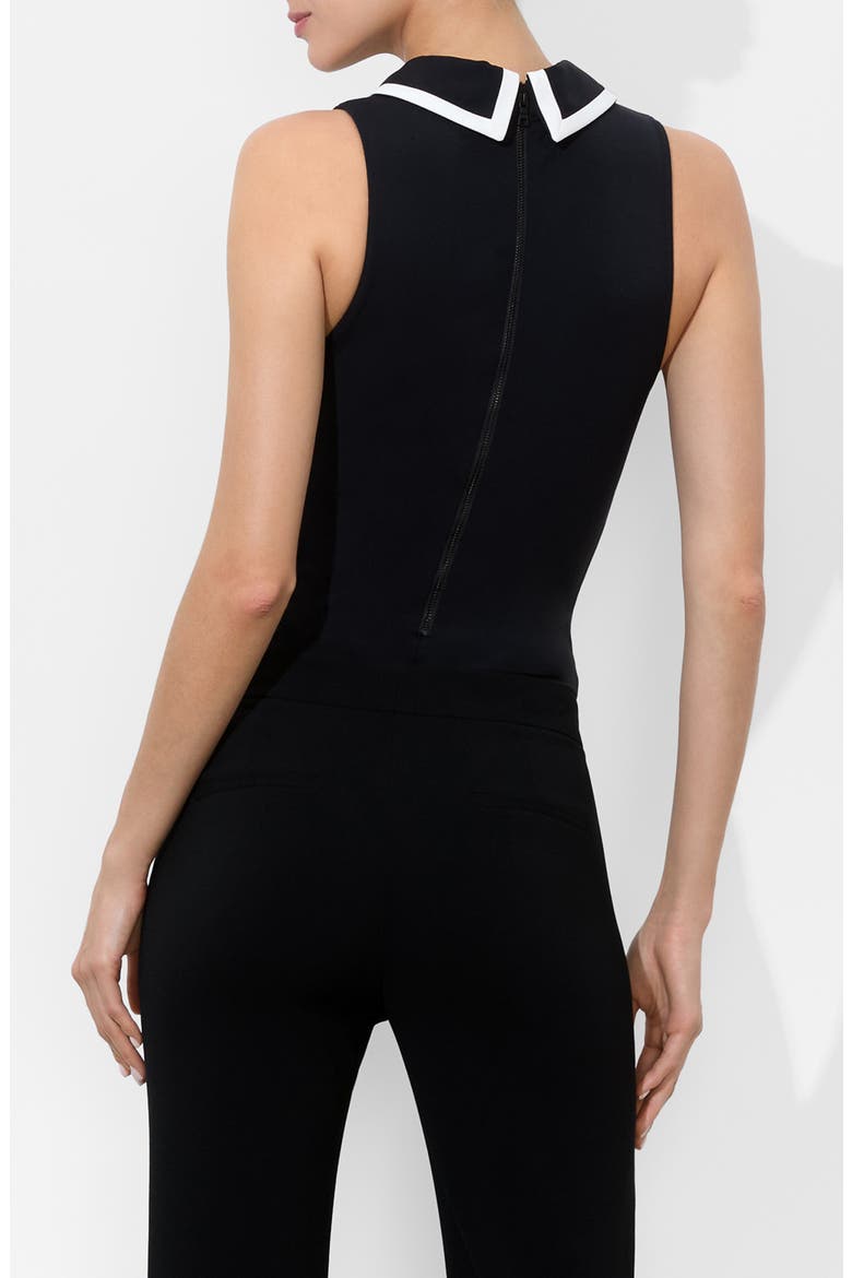 Rothy Collared Sleeveless Bodysuit, Alternate, color, BLACK/ OFF WHITE