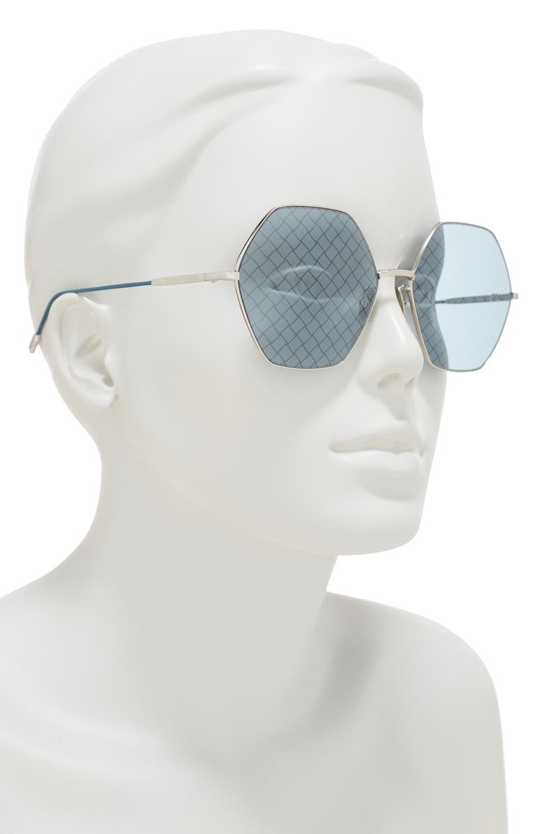 Bottega Veneta 60mm Geometric Sunglasses, Alternate, color,