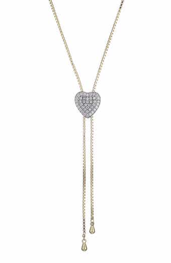 Adornia Cubic Zirconia Heart Bolo Necklace