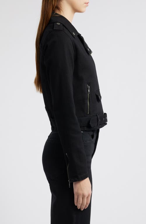 Hidden Jeans Denim Biker Jacket In Black